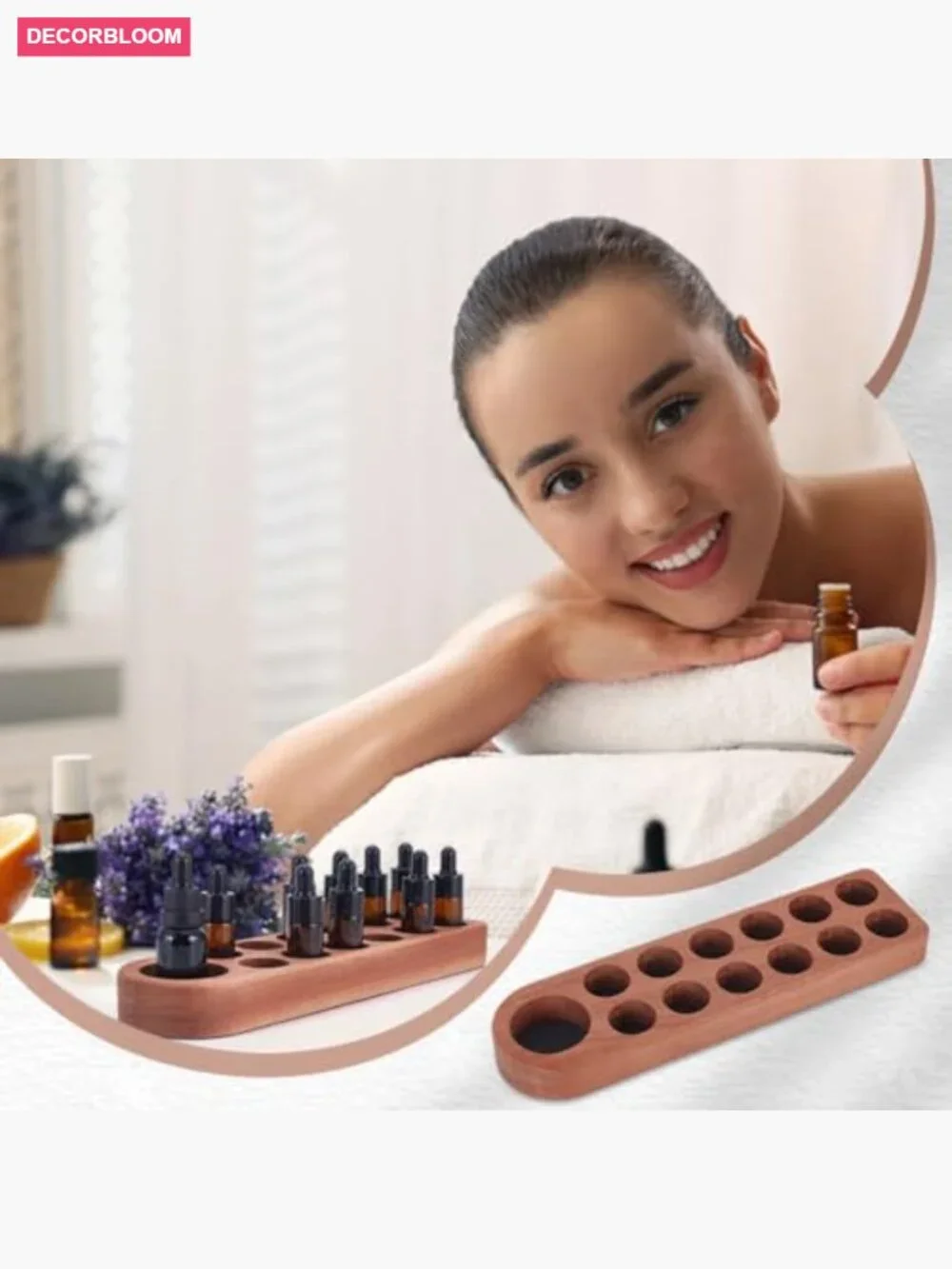 13-Slot Wooden Essential Oil Organizer Storage Case Display